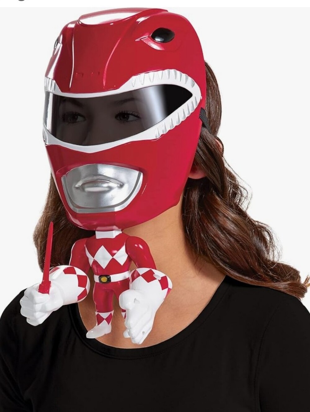 NWT Power Rangers Red Ranger Mask Kids Halloween Move-A-Mask Pretend Play